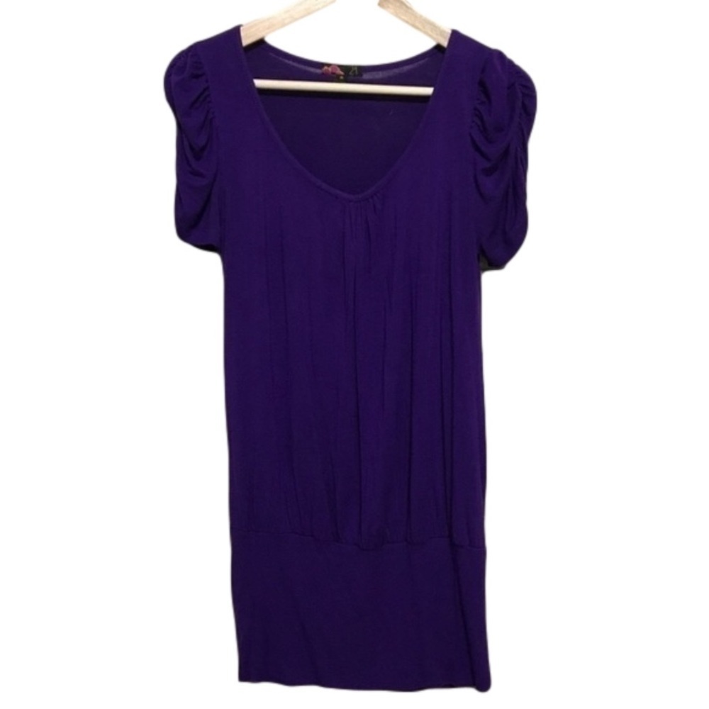 RUE 21 shirred sleeve wide band tunic top Jr size M